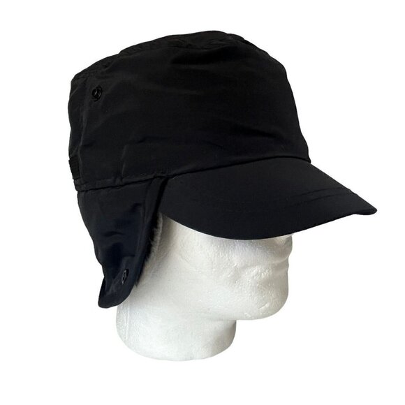 Connectyle Adult Winter Hat with Brim Warm Earflaps Faux Fur Black Baseball Cap - Picture 2 of 12